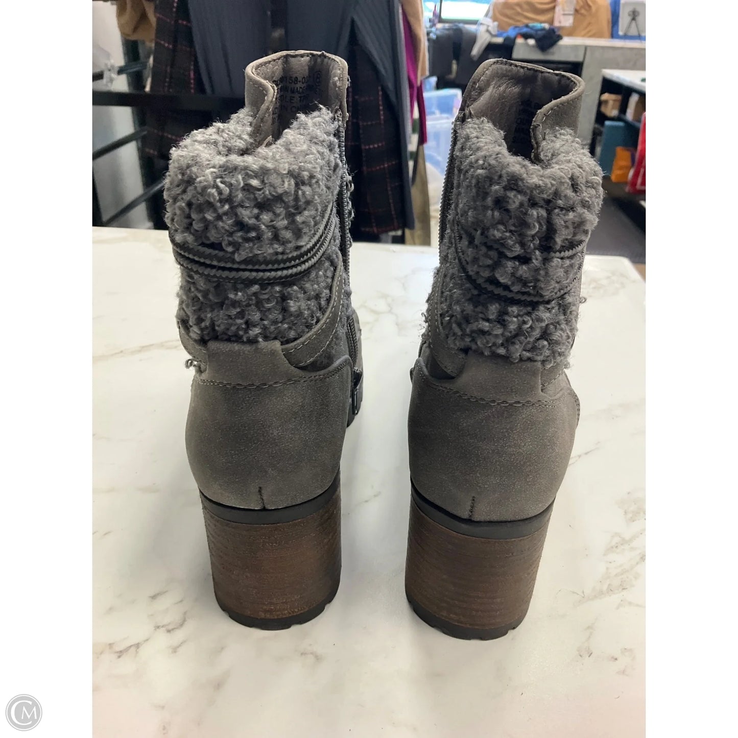 Boots Ankle Heels By Very G In Grey, Size: 8
