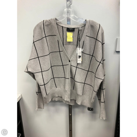 Sweater Cardigan By Tahari In Grey, Size: M