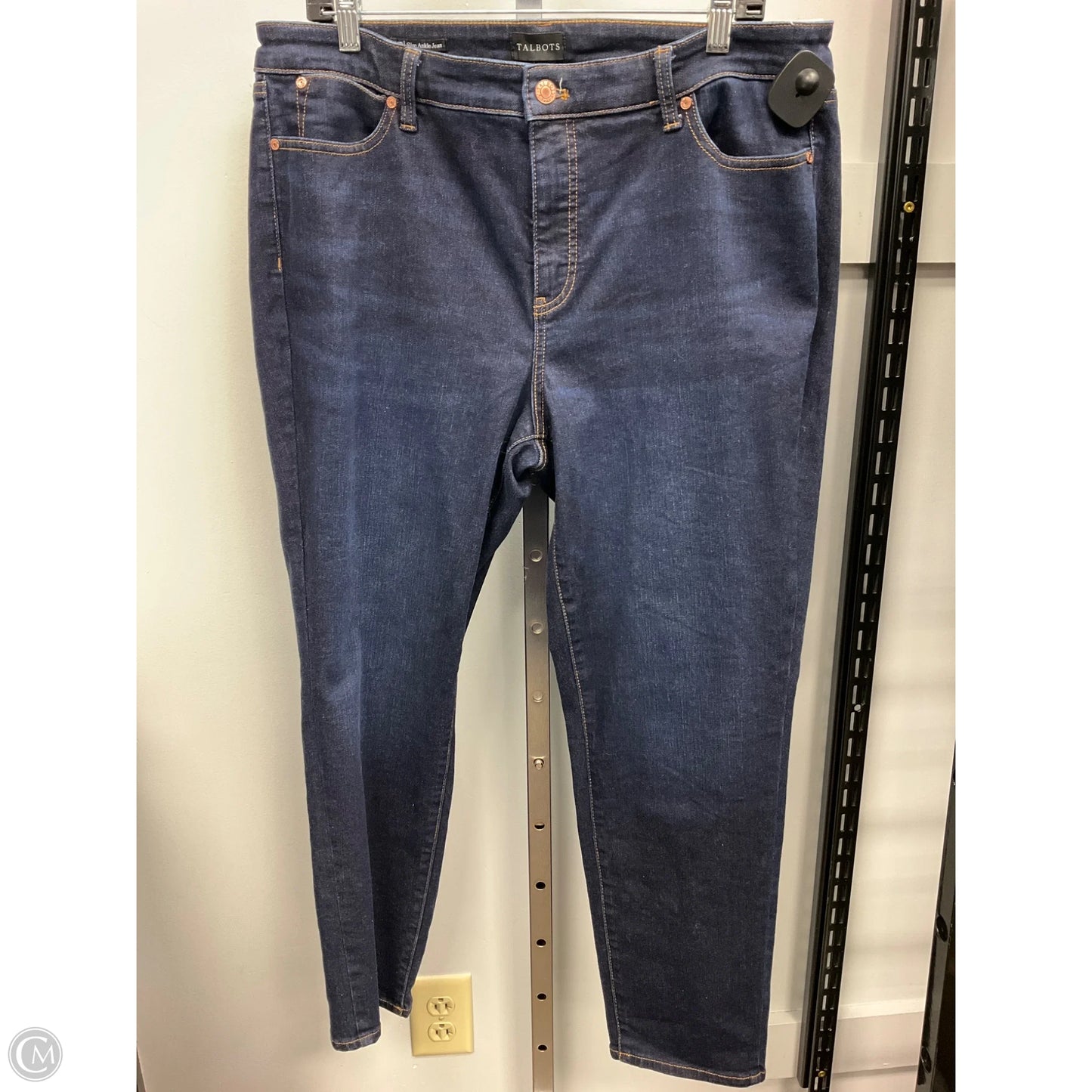 Jeans Straight By Talbots In Blue Denim, Size: 16