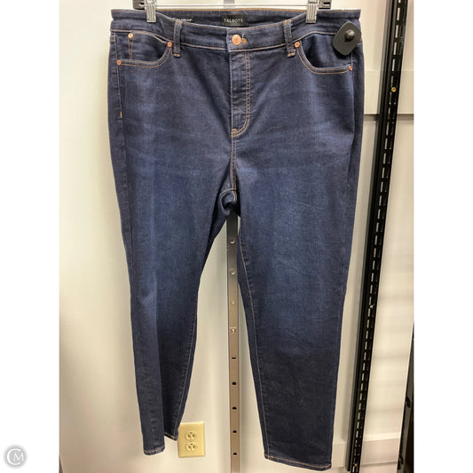 Jeans Straight By Talbots In Blue Denim, Size: 16