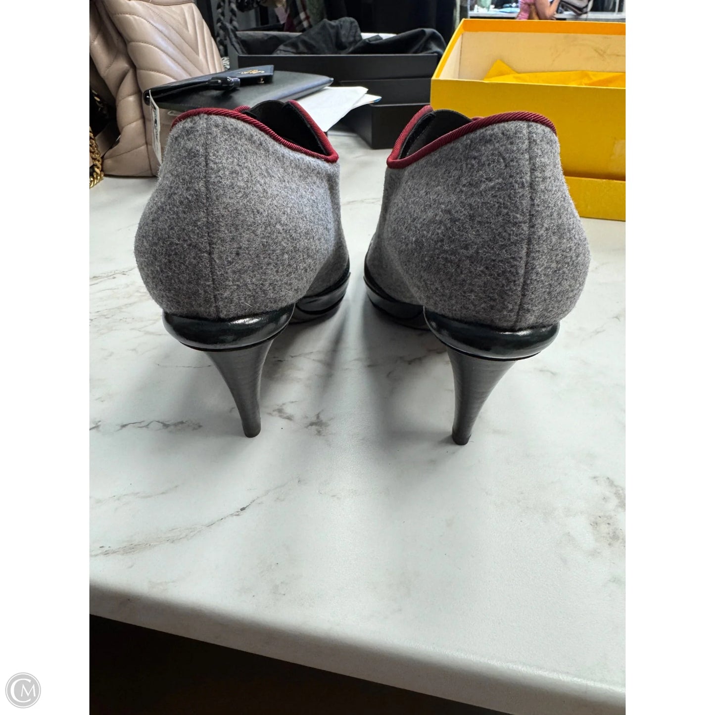 Shoes Luxury Designer By Fendi In Grey, Size: 8