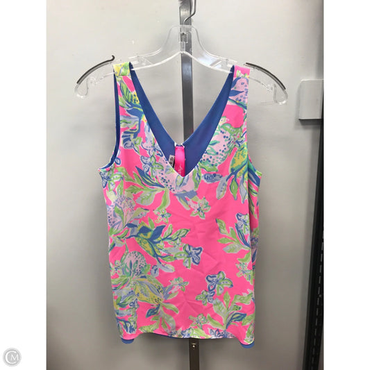 Top Sleeveless Designer By Lilly Pulitzer In Blue & Pink, Size: Xs