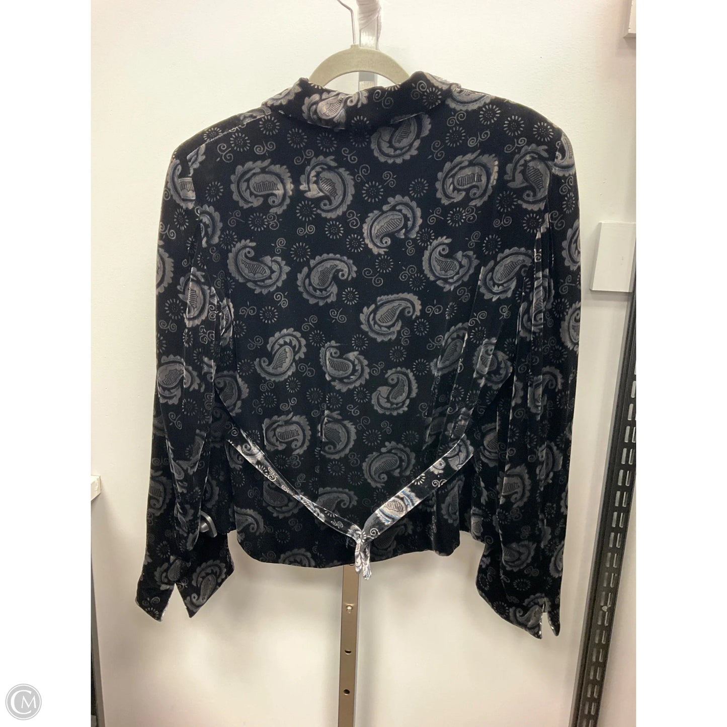 Top Long Sleeve By Jones New York In Black & Silver, Size: 12