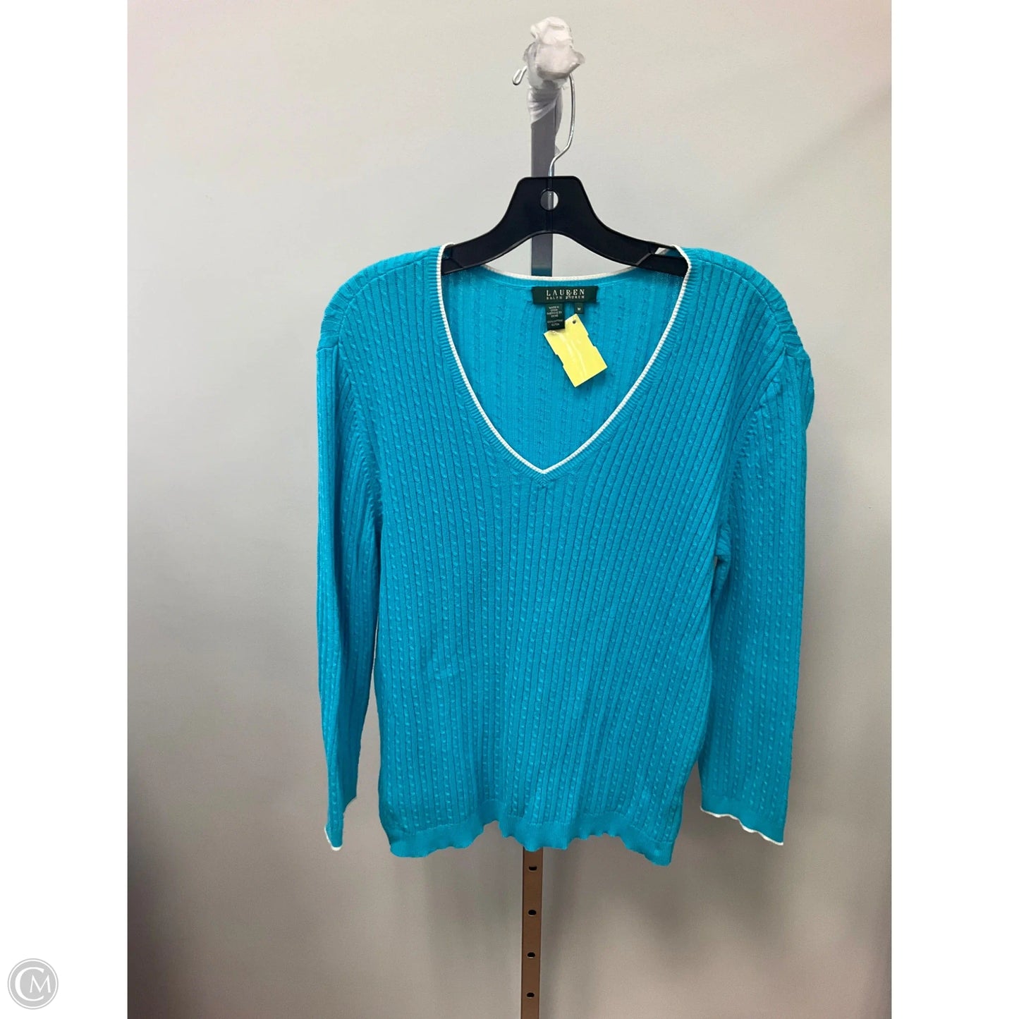 Sweater By Lauren By Ralph Lauren In Aqua, Size: M