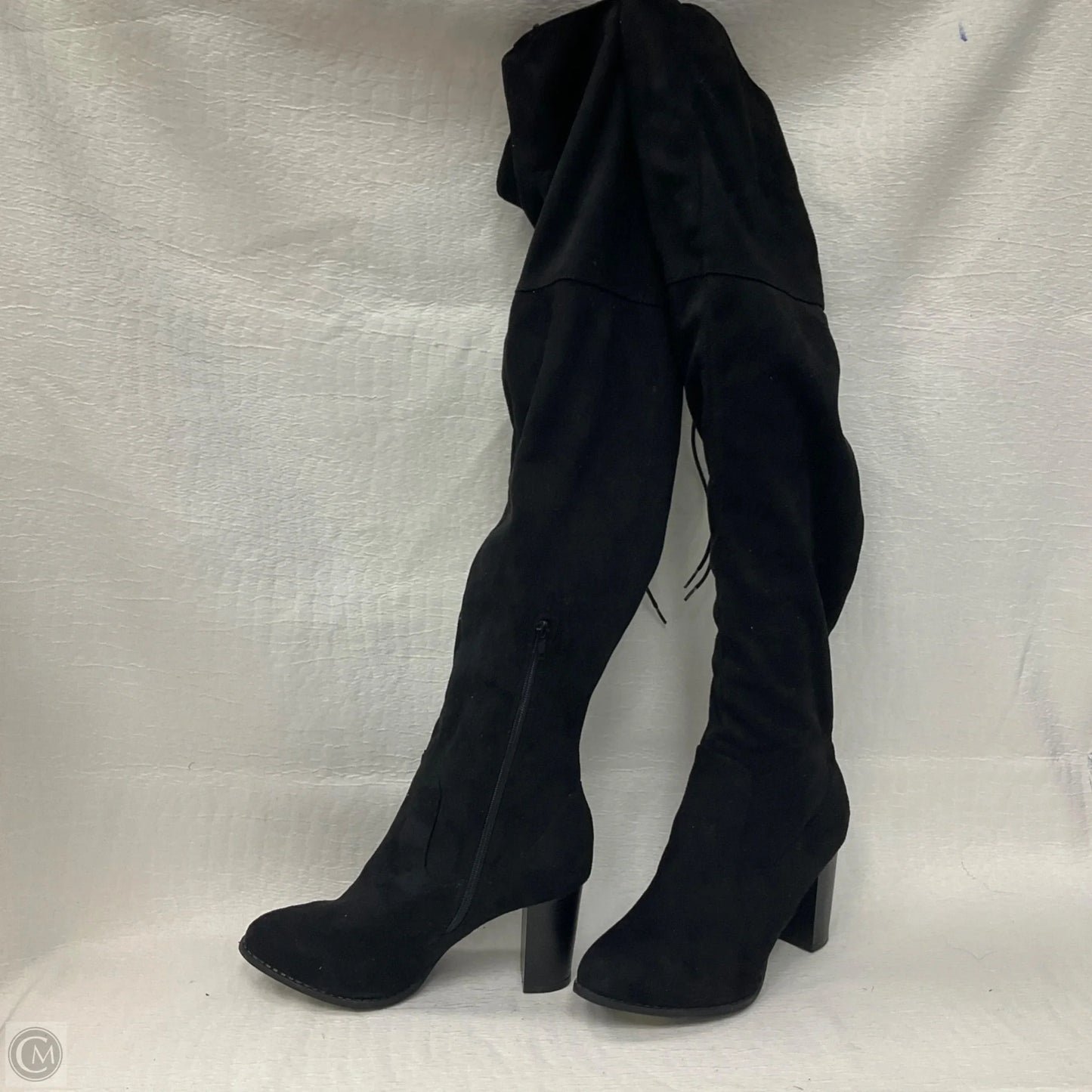 Boots Over-the-knee Heels By Qupid In Black, Size: 10