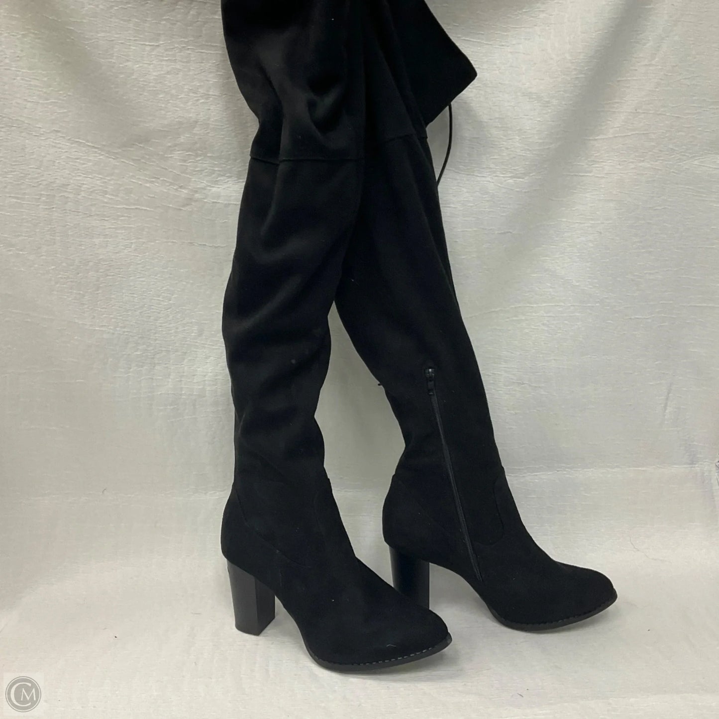 Boots Over-the-knee Heels By Qupid In Black, Size: 10