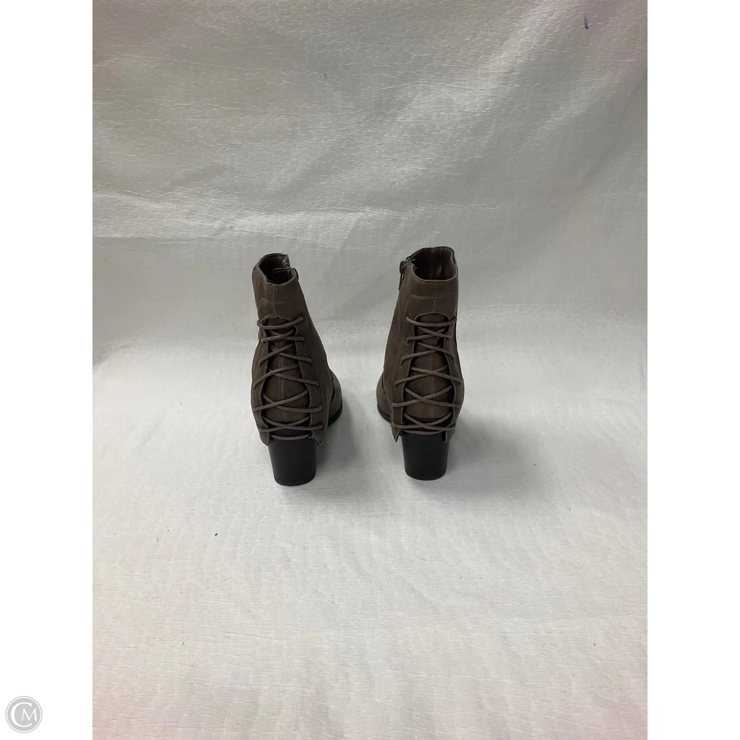 Boots Ankle Heels By Fergalicious In Taupe, Size: 9.5