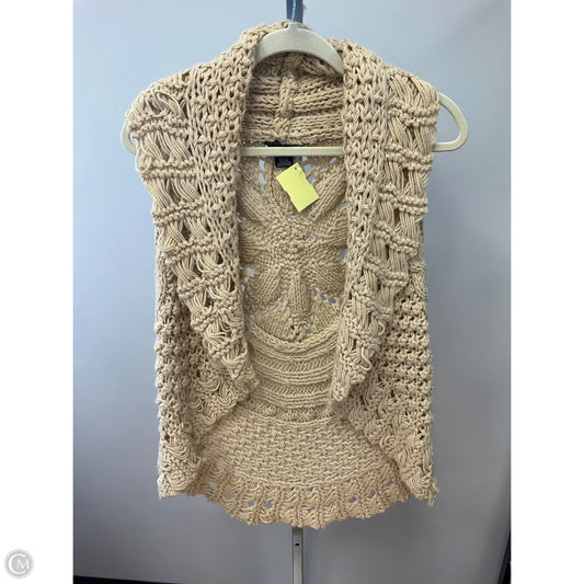 Vest Sweater By Clothes Mentor In Tan, Size: S