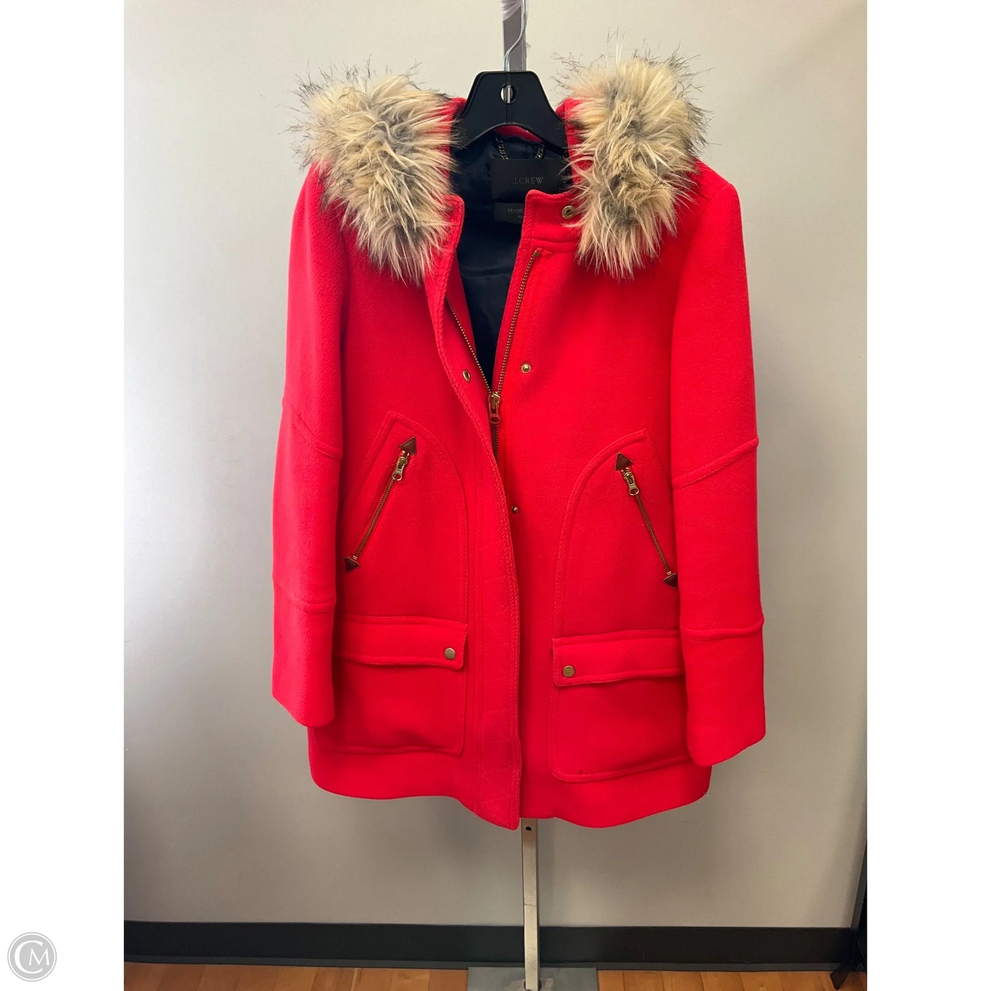 Coat Wool By J. Crew In Orange, Size: 8