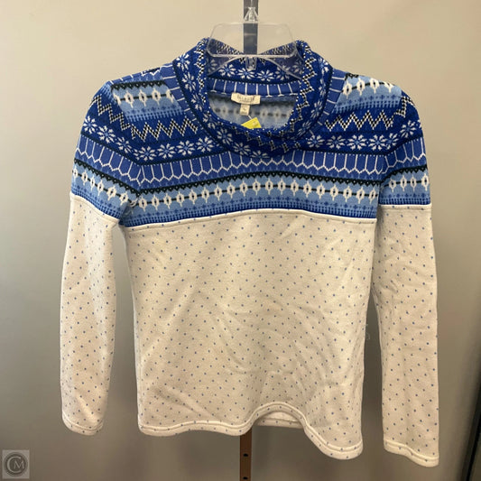 Top Long Sleeve By Talbots In Blue & White, Size: Sp