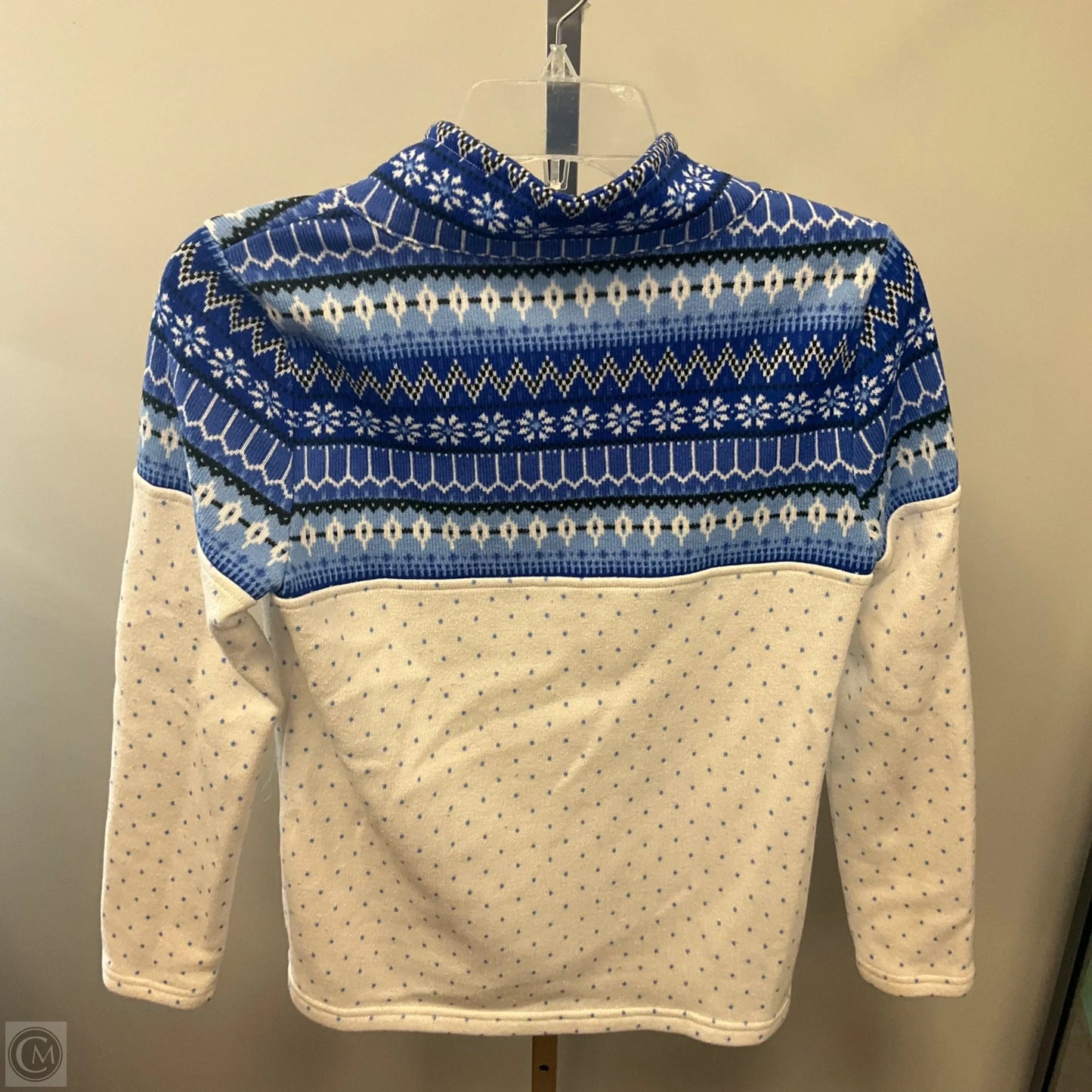 Top Long Sleeve By Talbots In Blue & White, Size: Sp