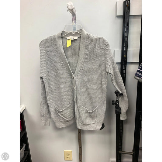 Sweater Cardigan By Loft In Grey, Size: S