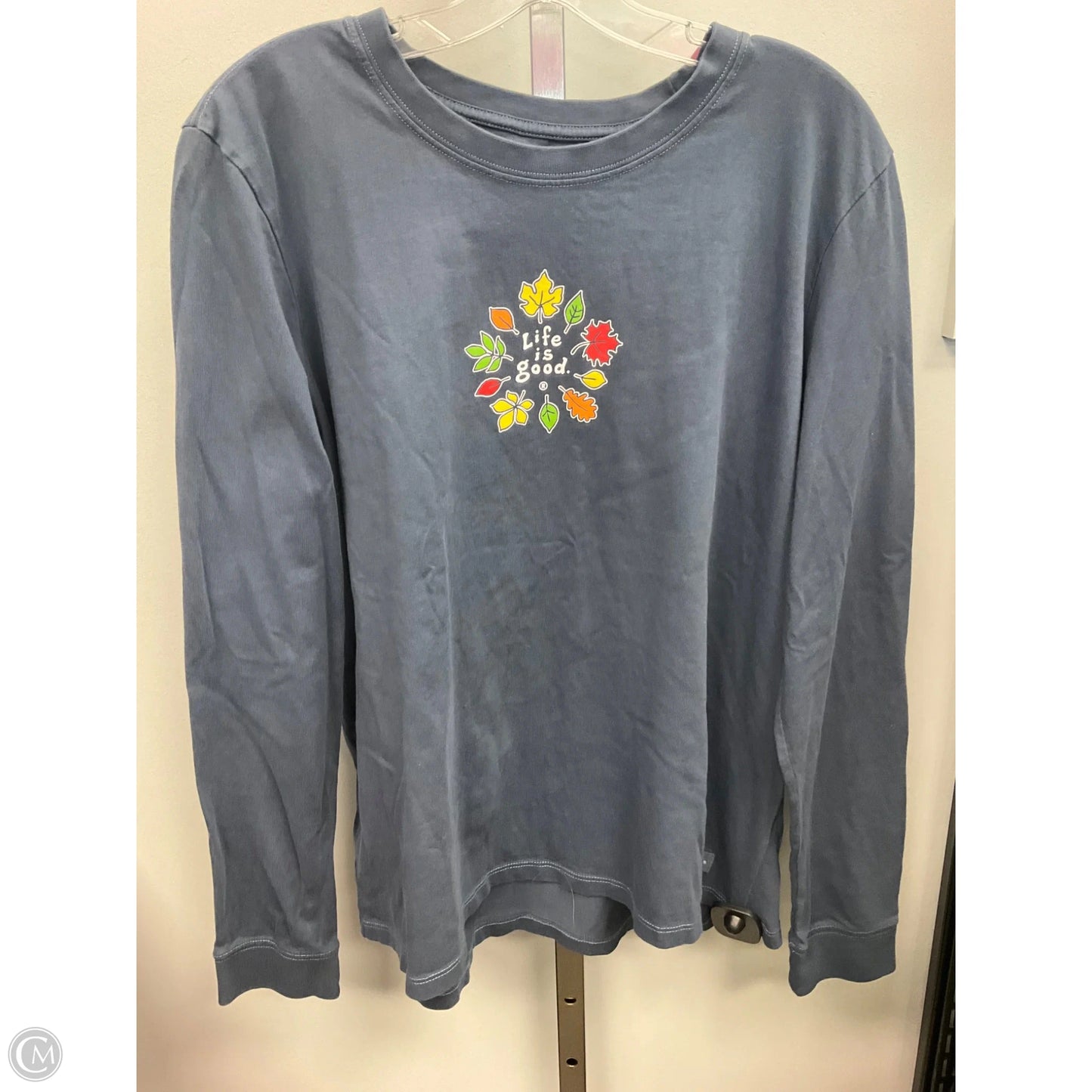 Top Long Sleeve By Life Is Good In Blue, Size: Xl