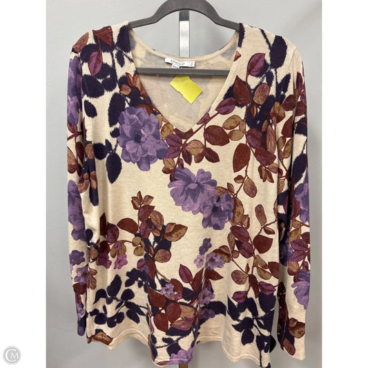 Top Long Sleeve By Chicos In Floral Print, Size: Xl