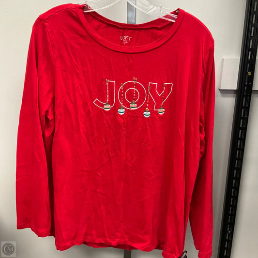 Top Long Sleeve By Loft In Red, Size: Xl