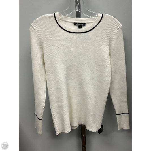 Top Long Sleeve By Mk Knits In White, Size: M