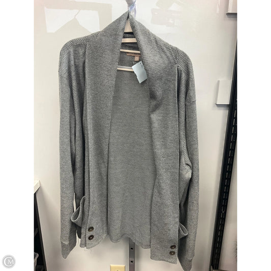 Sweater Cardigan By Clothes Mentor In Grey & White, Size: 2x