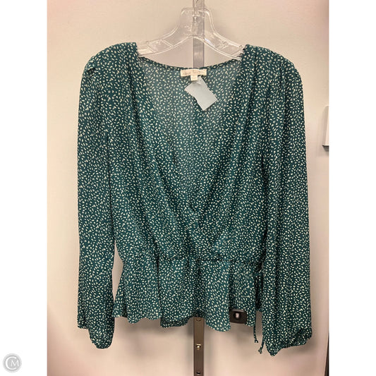 Top Long Sleeve By Nine Britton In Green, Size: M
