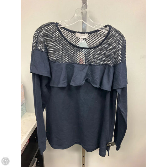 Top Long Sleeve By Jessica Simpson In Navy, Size: Xl