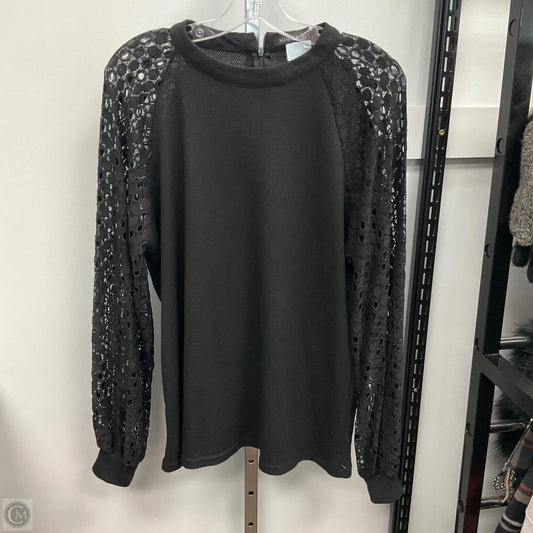 Top Long Sleeve By Miholl In Black, Size: Xl