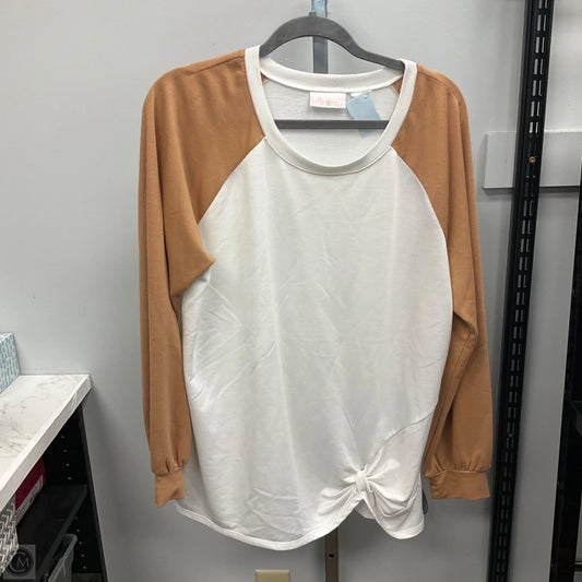 Top Long Sleeve By Belle By Kim Gravel In Cream, Size: L