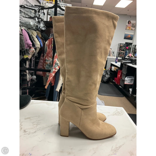 Boots Mid-calf Heels By Express In Beige, Size: 9