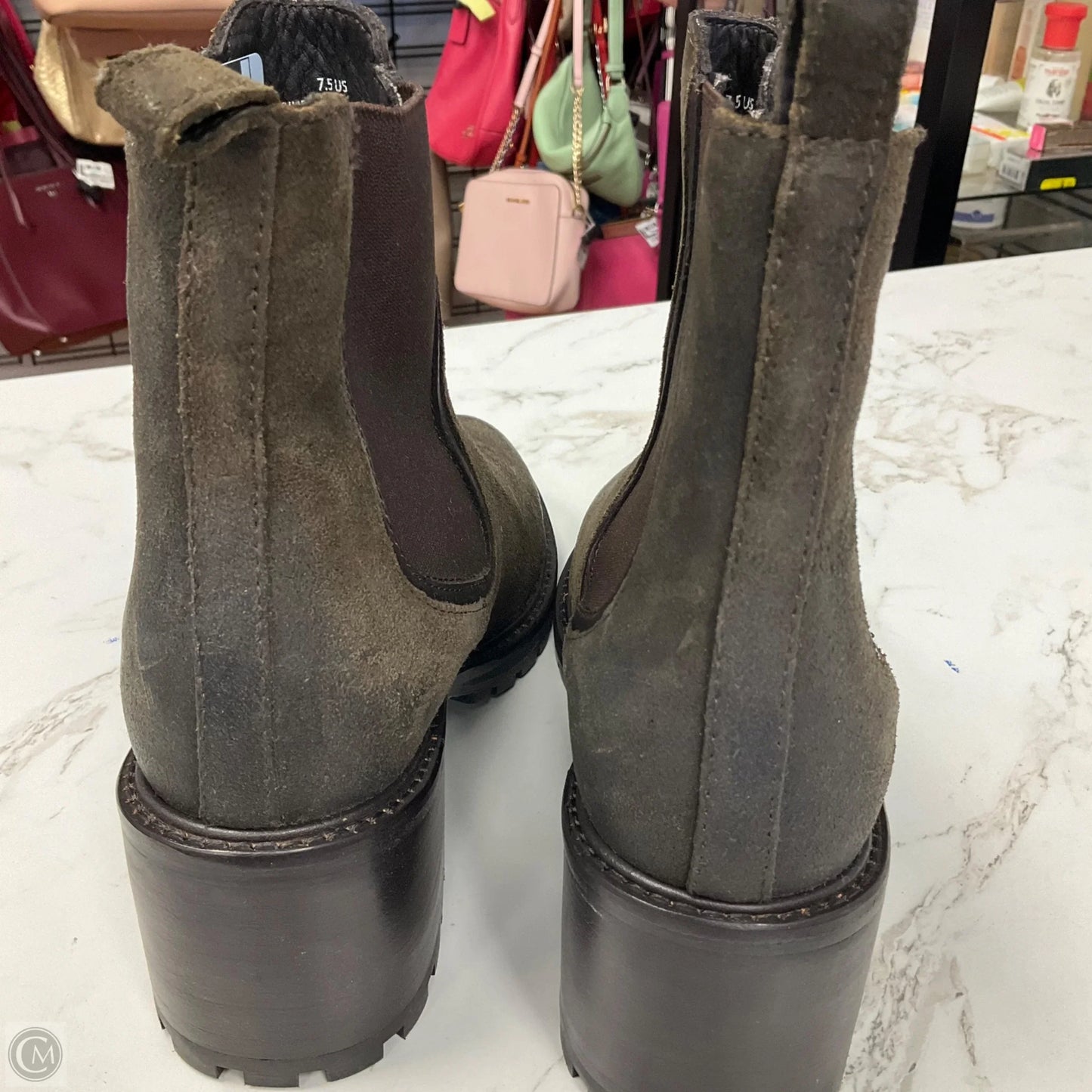 Boots Ankle Heels By Cmc In Brown, Size: 7.5