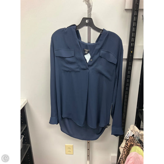 Top Long Sleeve By Ann Taylor In Navy, Size: M