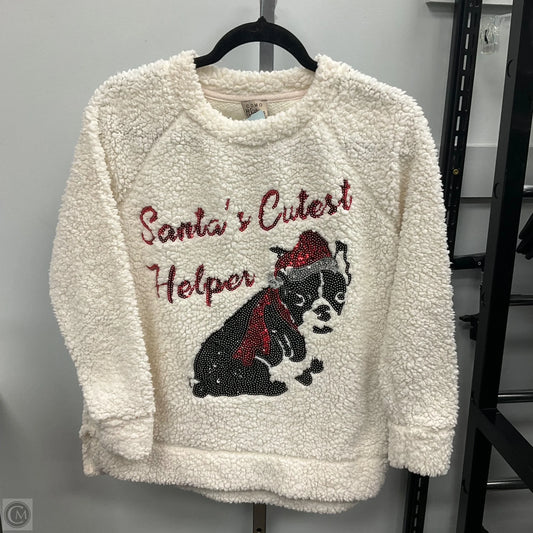 Top Long Sleeve By Como Vintage In Cream & Red, Size: S