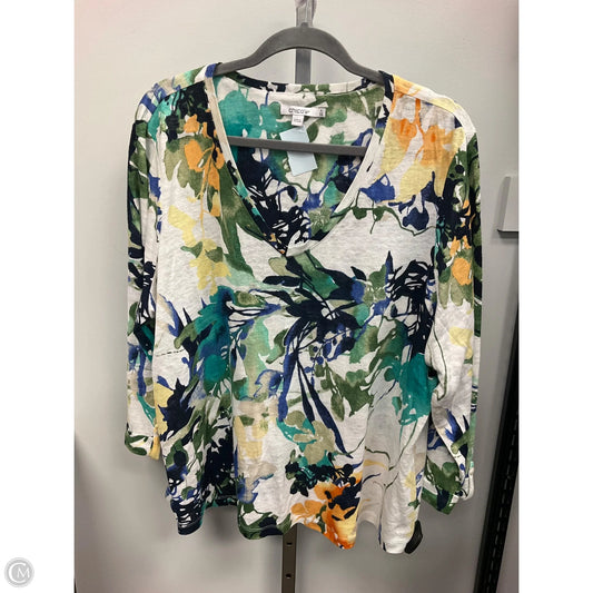 Top 3/4 Sleeve By Chicos In Multi-colored, Size: Xxl