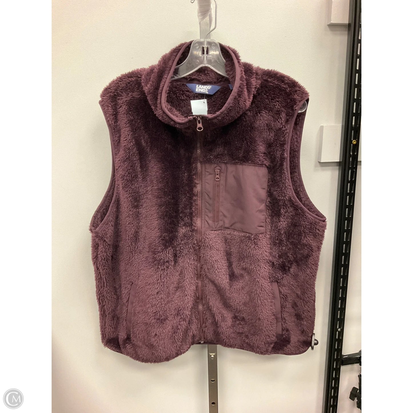 Vest Faux Fur & Sherpa By Lands End In Purple, Size: Xl