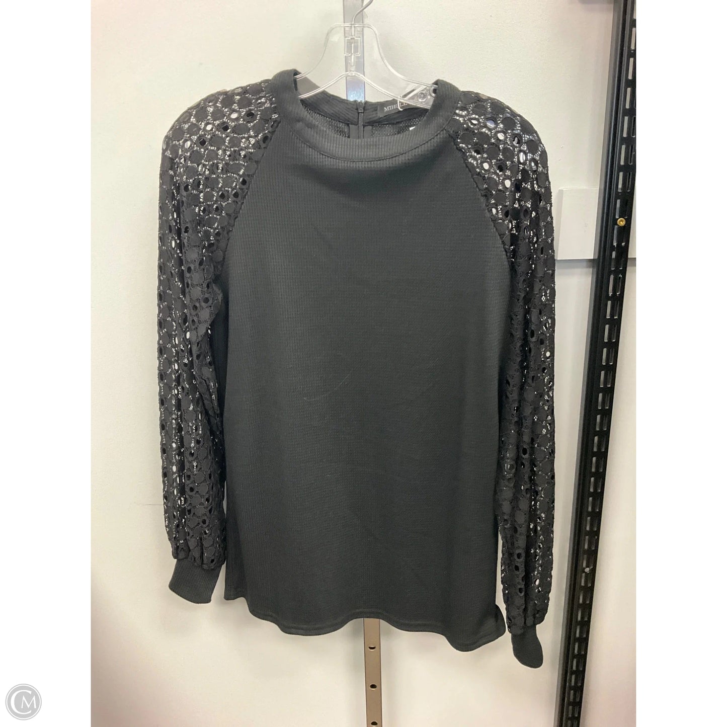 Top Long Sleeve By Miholl In Black, Size: S