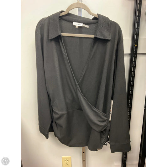 Top Long Sleeve By Calvin Klein In Black, Size: 2x