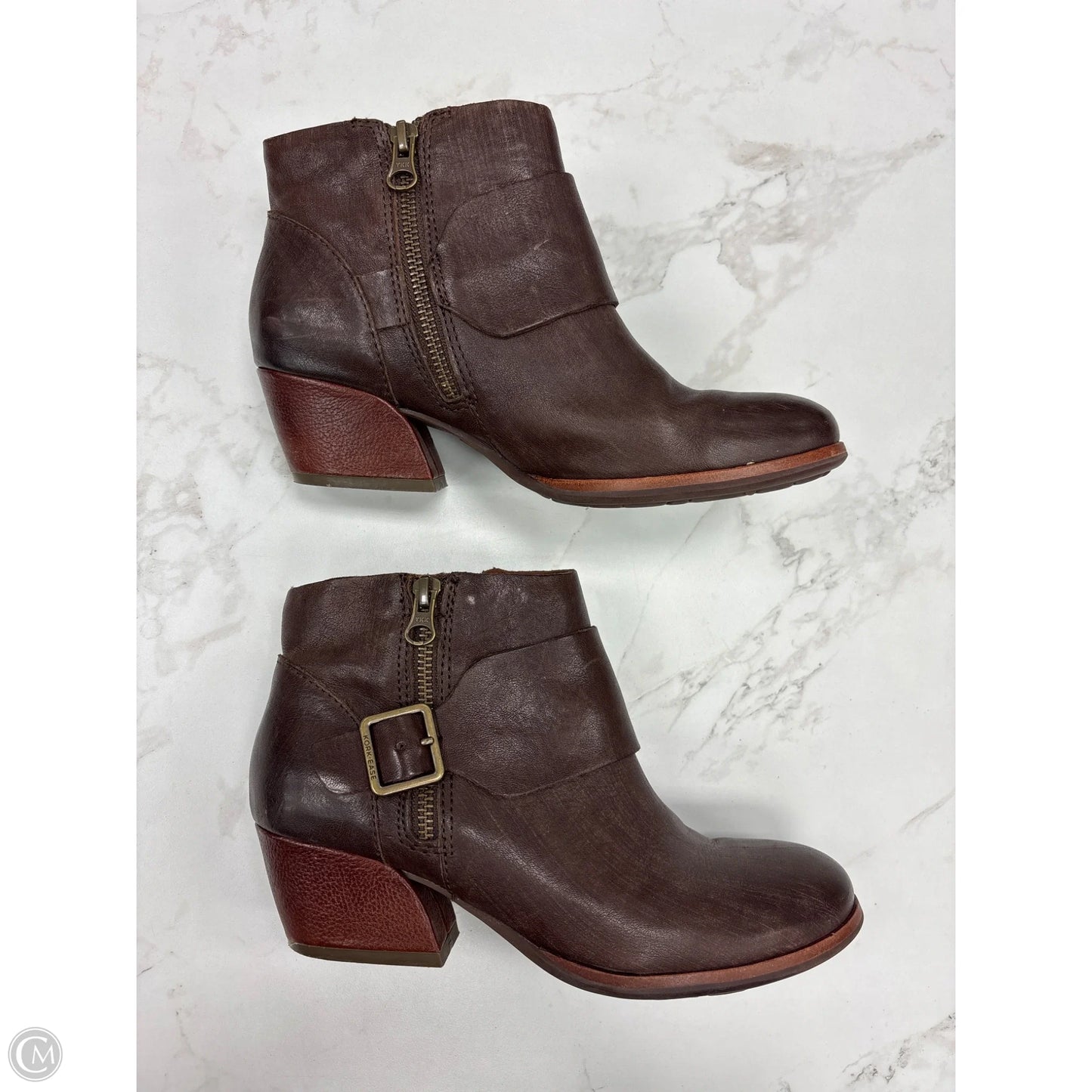 Boots Ankle Heels By Kork Ease In Brown, Size: 7