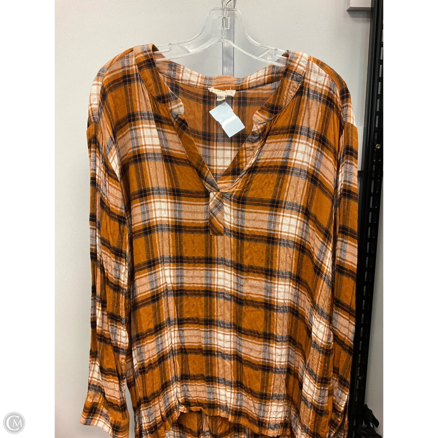 Top Long Sleeve By Jane And Delancey In Plaid Pattern, Size: Xl