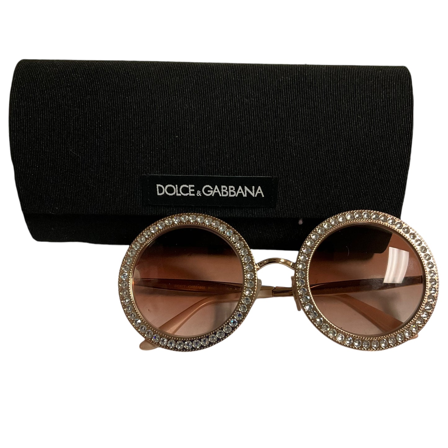 Sunglasses Luxury Designer By Dolce And Gabbana In Gold