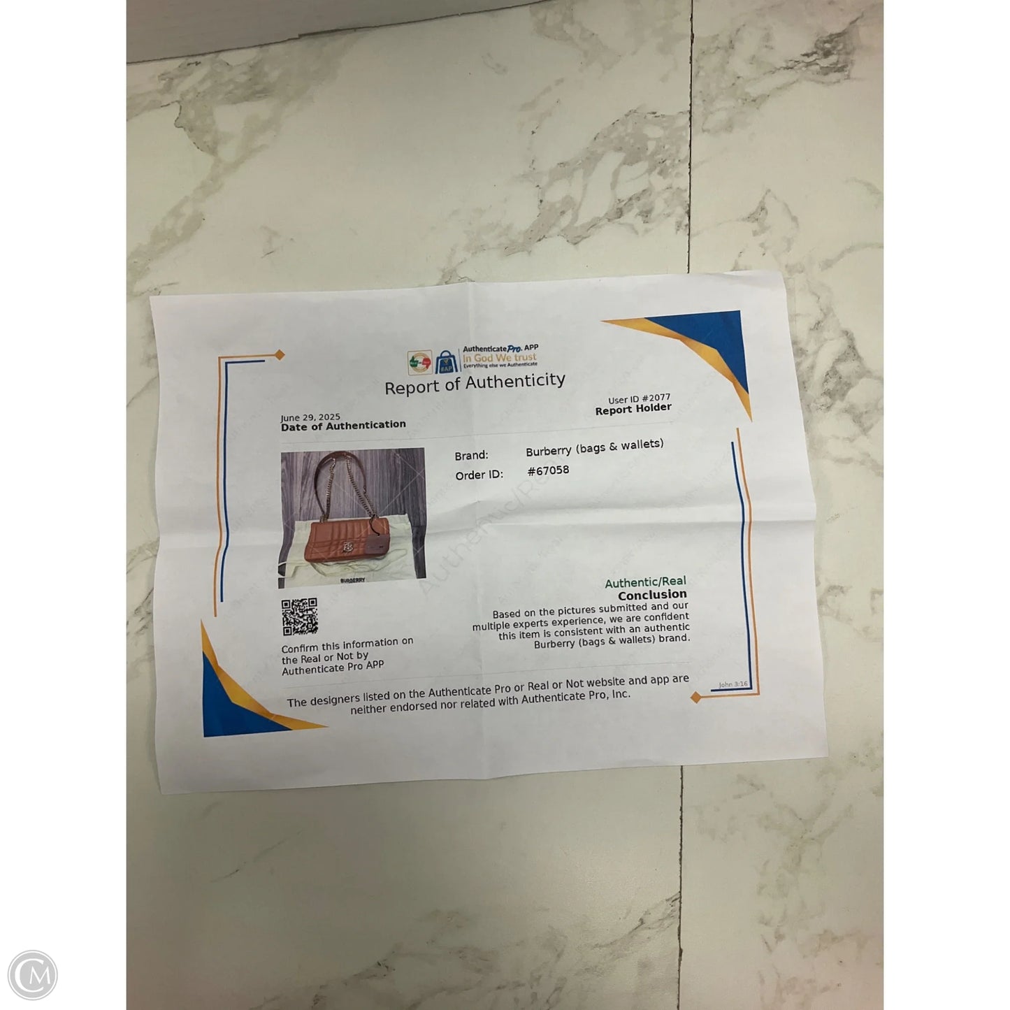 Handbag Luxury Designer By Burberry, Size: Small