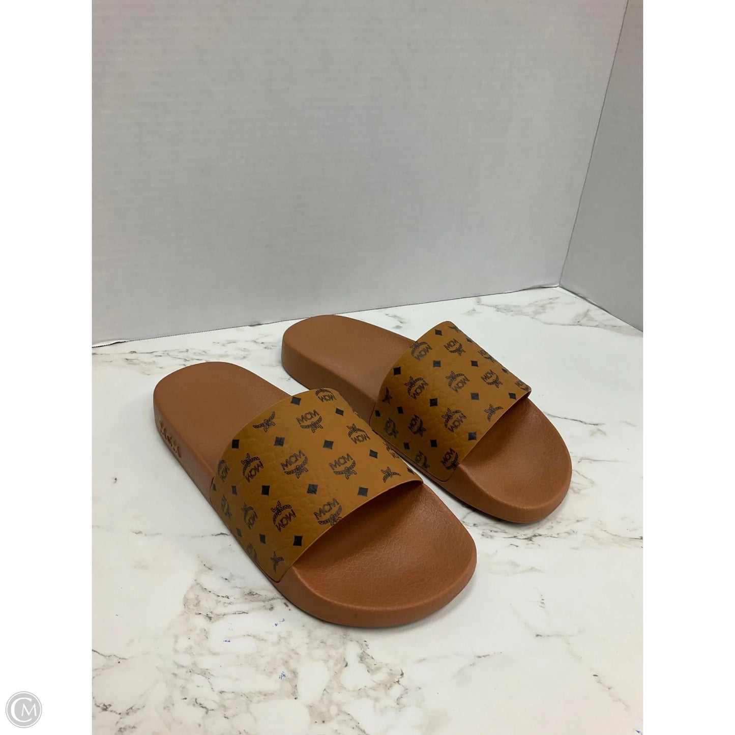 Sandals Luxury Designer By Mcm In Brown, Size: 7