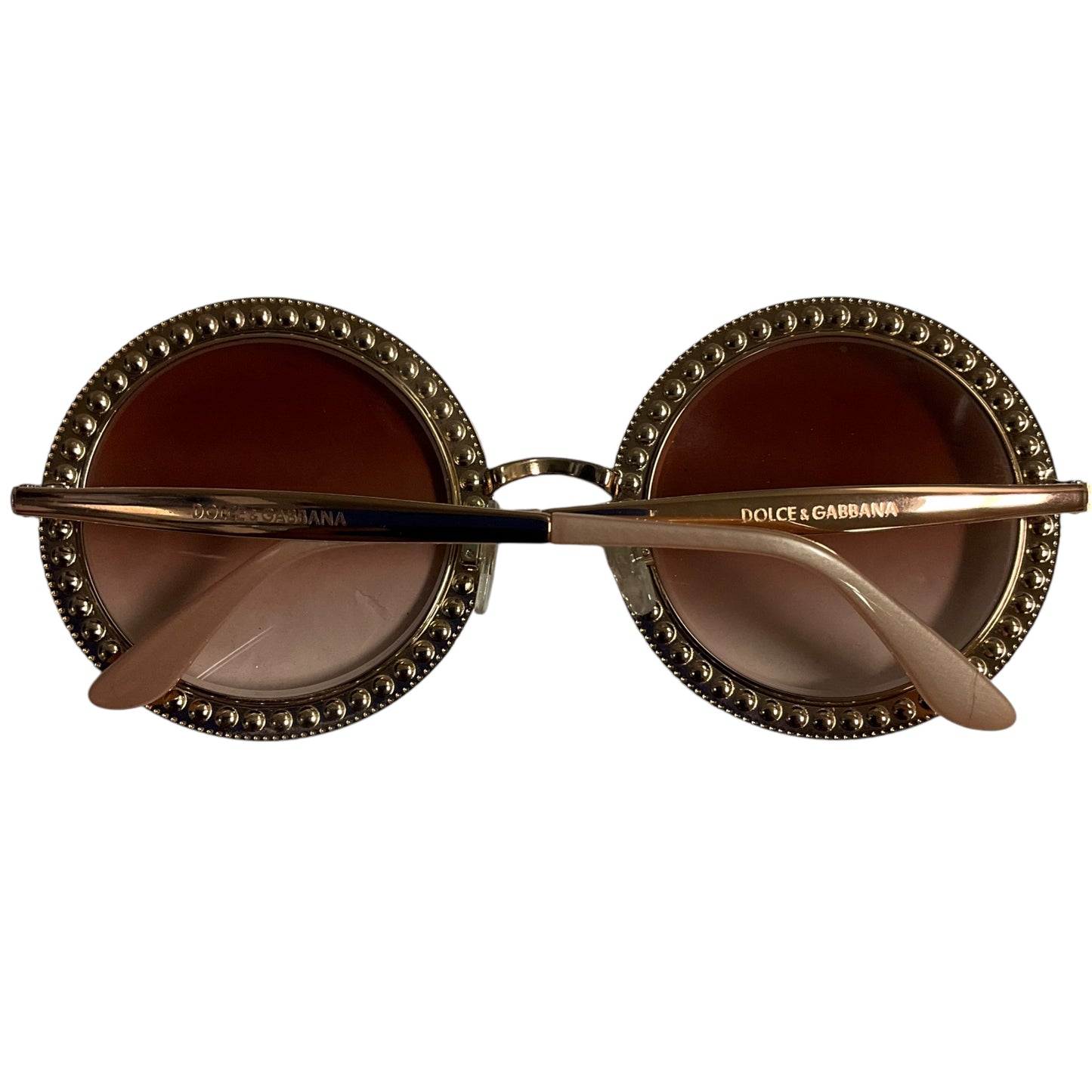 Sunglasses Luxury Designer By Dolce And Gabbana In Gold