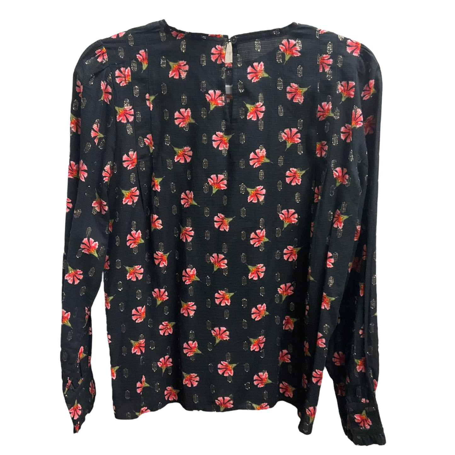 TOP LS by LOFT In BLACK & PINK, Size: XS