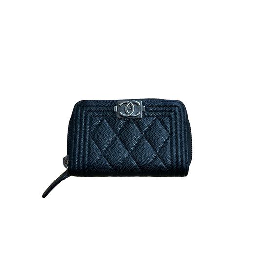 Chanel Dark Red Quilted Caviar Compact Wallet - Ann's Fabulous Closeouts